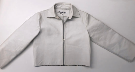 LEATHER JACKET with native eagle motif