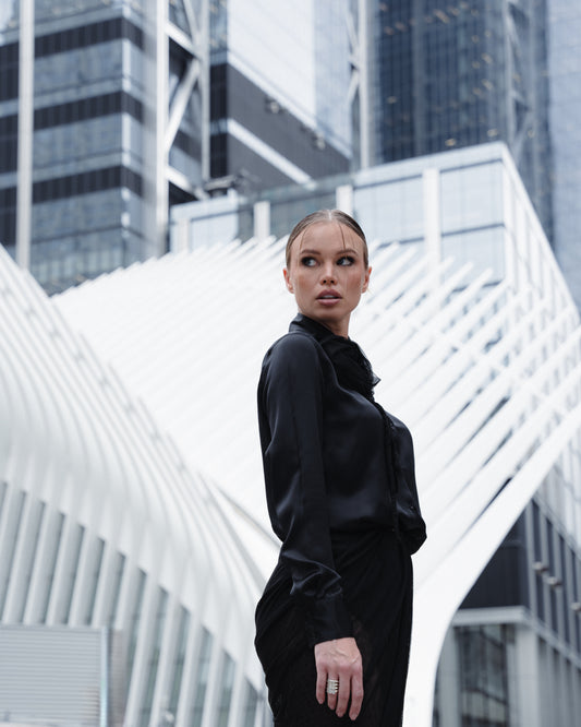 Maya Silk satin short Dress mini