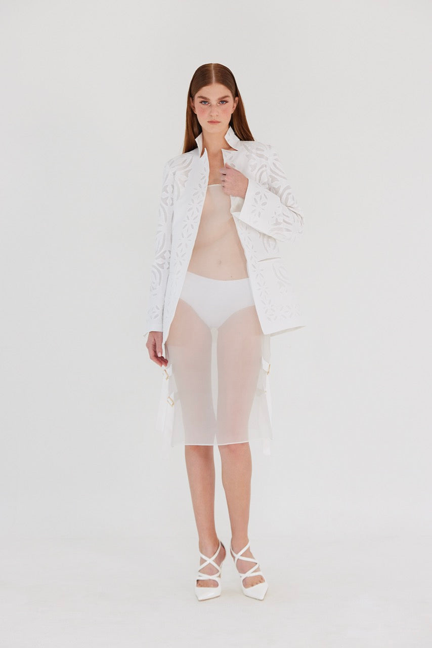 White Organdí Blazer