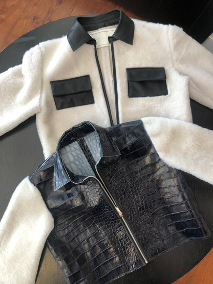 Women Sheepskin Genuine Leather Jacket