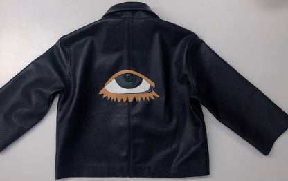 SMALL EVIL EYE LEATHER JACKET