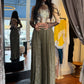 White rose exclusive printed signature silk mesh