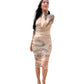 Eva Garden of Eden Limited Edition printed silk mesh midi dress