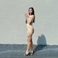 Eva Garden of Eden Limited Edition printed silk mesh midi dress