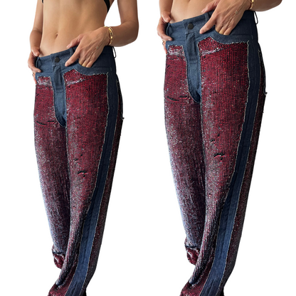 Sequined Silk Denim