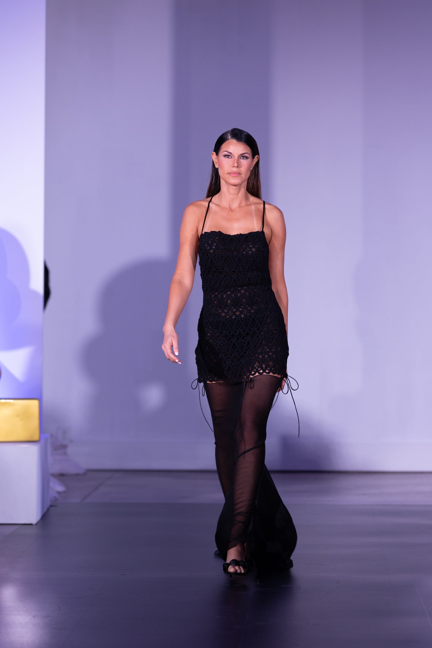 Torchon Lace Black Dress