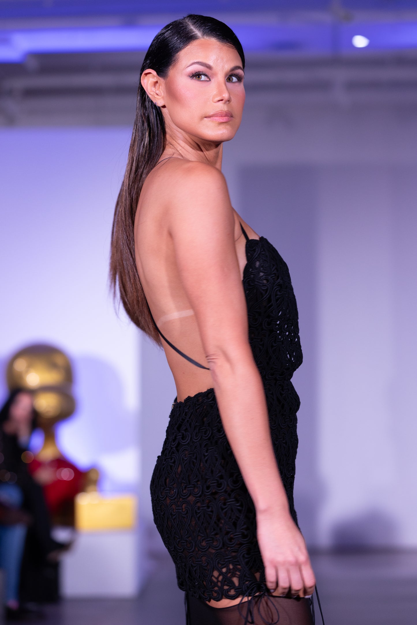 Torchon Lace Black Dress