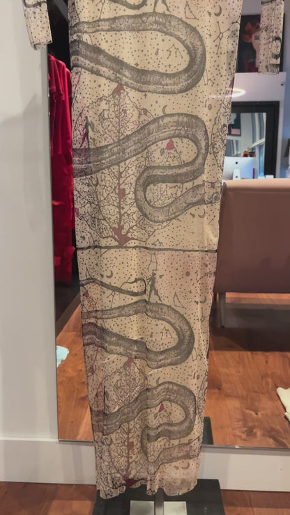 Eva Garden of Eden Limited Edition printed silk mesh maxi dress