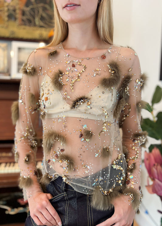 Fur-Crystals Shirt