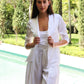 Signature Charmeuse Blazer - White