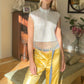 Gold Silk Belted Pant