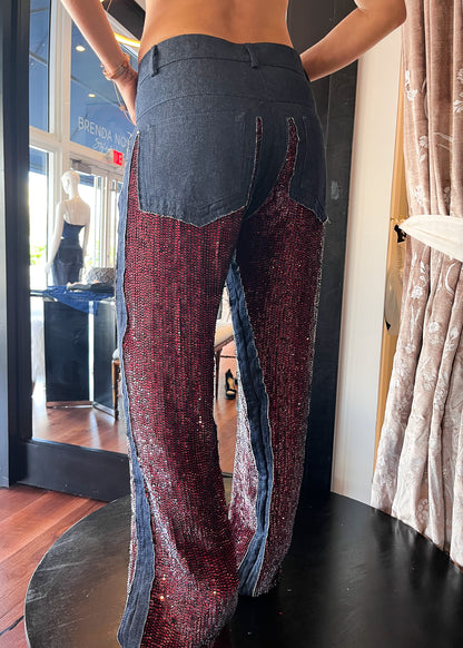 Sequined Silk Denim