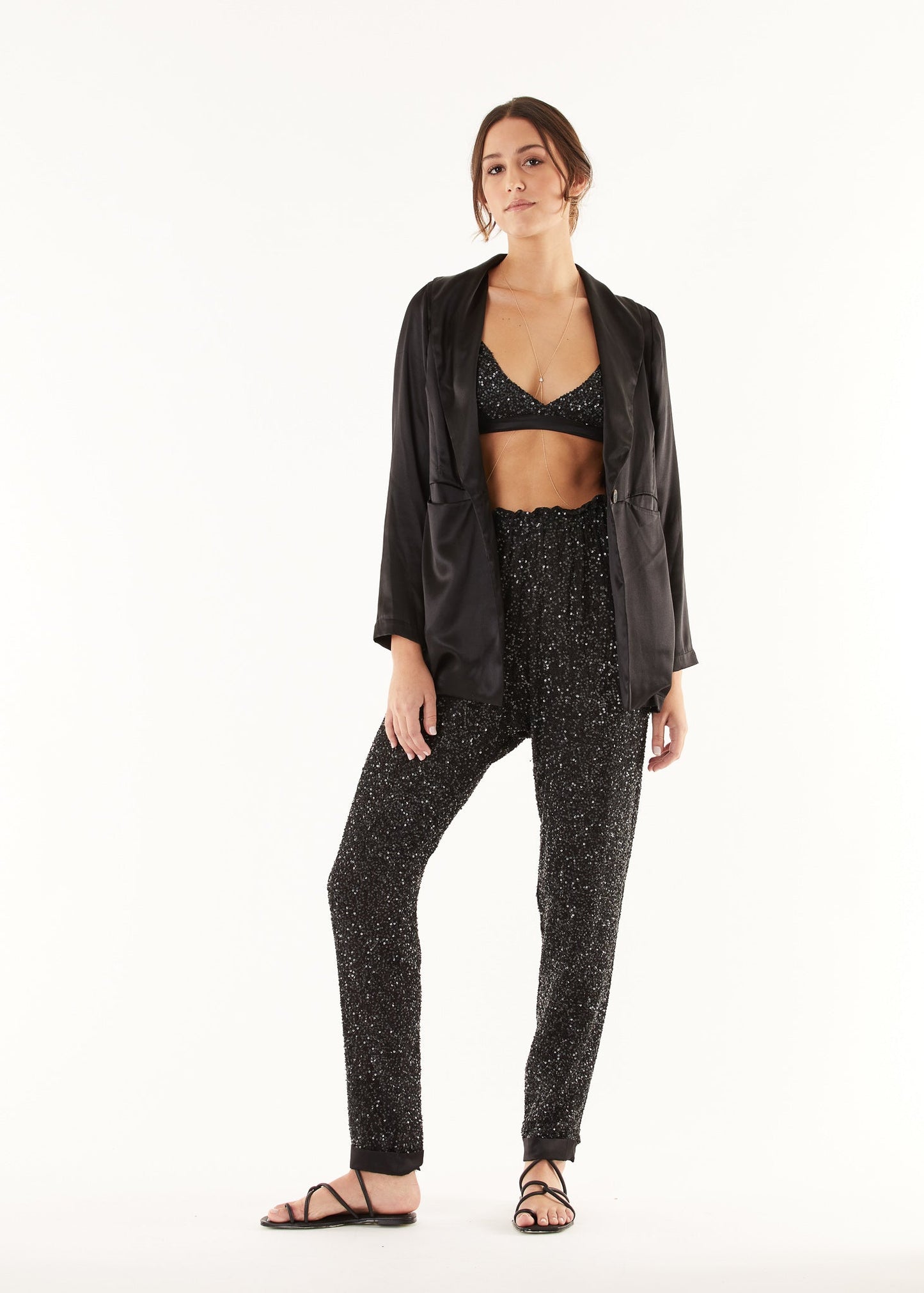 Signature Charmeuse Blazer - White